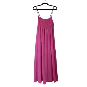 Z SUPPLY Women's Beachside Smocked Maxi Dress Pink Sz XL